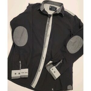 Marc Ecko Cut & Sew Shirt Deadly Threads Men Sz S Black Button Long Sleeve Dress